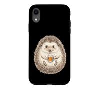 Cute Hedgehog Drinking Beer Mug Funny Animal Case for iPhone XR