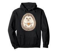 Cute Hedgehog Drinking Beer Mug Funny Animal Pullover Hoodie