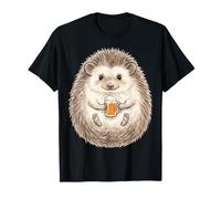 Cute Hedgehog Drinking Beer Mug Funny Animal T-Shirt