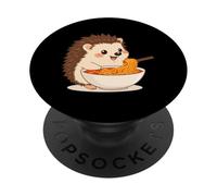 Cute Hedgehog Eats Ramen Noodles PopSockets Adhesive PopGrip