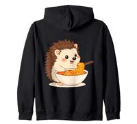 Cute Hedgehog Eats Ramen Noodles Zip Hoodie