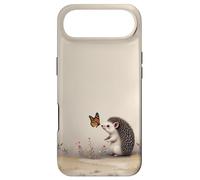 Cute Hedgehog Floral Beige Aesthetic Pastel Case for iPhone Air