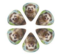 Cute Hedgehog Garden Guitar Picks 6 Pack Thin Medium Heavy Thickness Guitars Pick For Acoustic Electric Guitar Ukulele Bass 0.71mm