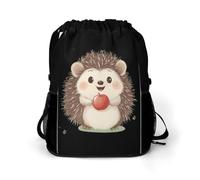 Cute Hedgehog Gym Drawstring Bag with Shoe Compartment