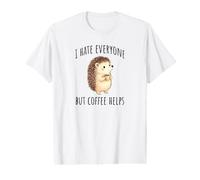 Cute Hedgehog: I Hate Everyone But Coffee Helps Value Graphic T-Shirt