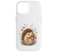 Cute Hedgehog Illustration with Wildflowers Case for iPhone 14