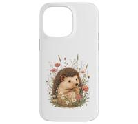 Cute Hedgehog Illustration with Wildflowers Case for iPhone 14 Pro Max