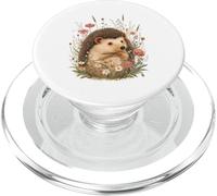 Cute Hedgehog Illustration with Wildflowers PopSockets PopGrip for MagSafe