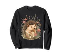 Cute Hedgehog Illustration with Wildflowers Sweatshirt