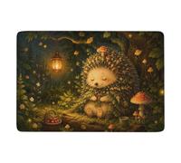 Cute Hedgehog in A Forest Rug 150 X 100 Cm, Soft Printed Housewarming Gift | New home gift idea: non slip bedroom rug with clear heat transfer print; for guest room and reading corner