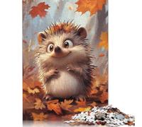 Cute Hedgehog in Autumn 1000 Pieces Puzzles for Adults & Teenager Teenager Man Woman Gift 1000pcs (75x50cm)