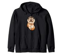 Cute Hedgehog in Cozy Baby Sock Hedgie Mom Cutecore Zip Hoodie