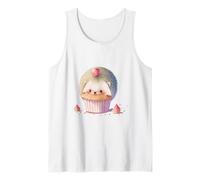 Cute Hedgehog in Cupcake Strawberry Balloon Kawaii Art Tank Top