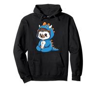 Cute Hedgehog in Dinosaur Costume Kawaii Animal Pullover Hoodie