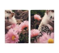 Cute Hedgehog in Flowers Passport Holder, ID Card Protector Case Passport Holder with Slot Passports Travel Wallet Document Cover for Women And Men