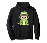 Cute Hedgehog in Trex Dinosaur Costume Kawaii Animal Pullover Hoodie