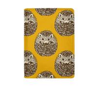 Cute Hedgehog in Vintage Style Genuine Leather Travel Passport Covers, Microfiber Travel Cards Wallet Holder Case Protector for Women and Men