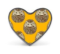 Cute Hedgehog in Vintage Style Heart Brooch Pin, Unisex Smooth Surface Lapel Tie Pin, Lightweight Badge Jewelry Crafts Decor for Costume Accessory Men Women