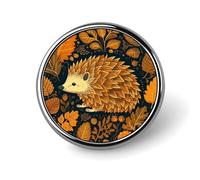 Cute Hedgehog Lapel Pins Metal Pin Badge Personalized Pinback Button Badges Classic Round Badge Recognition Enamel Lapel Pin for Jackets, Backpacks, Bags