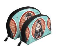 Cute hedgehog Moon Cosmetic Bag, Travel Makeup Pouch, Portable Waterproof Cosmetic Pouch for Girls Women., The Silent Monkey, One Size