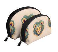Cute hedgehog Moon Cosmetic Bag, Travel Makeup Pouch, Portable Waterproof Cosmetic Pouch for Girls Women., Cartoon Lion, One Size
