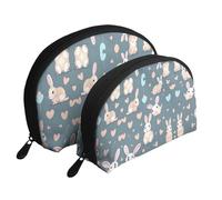 Cute hedgehog Moon Cosmetic Bag, Travel Makeup Pouch, Portable Waterproof Cosmetic Pouch for Girls Women., Cartoon Cute Bunny2, One Size