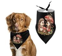 _Cute Hedgehog Mushroom Dog Bandanas Triangle Scarfs Printing Bib Scarf Adjustable Accessories for Small Dogs And Cats