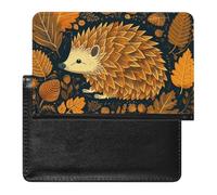 Cute Hedgehog Passport Cover Family Printed Leather Passport Holder Minimalist Front Pocket Slim Travel Wallet Cover Case Lightweight Credit Card Holder for Women Men