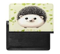Cute Hedgehog Passport Holder PU Leather Slim Passport Cover with Card Slots Travel Document Holder Cover