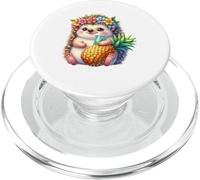 Cute Hedgehog Pineapple Tropical Summer Vibes PopSockets PopGrip for MagSafe