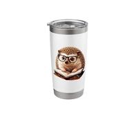 Cute Hedgehog Reading Book Nerd Stainless Steel Insulated Tumbler