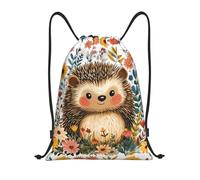 Cute Hedgehog Sack Backpack Design Drawstring Bags Unisex Sport Bag String For Beach Shopping Holidays 39X46Cm