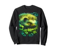 Cute Hedgehog Shamrocks Forest St Patricks Day Forestcore Sweatshirt