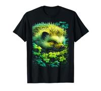 Cute Hedgehog Shamrocks Forest St Patricks Day Forestcore T-Shirt