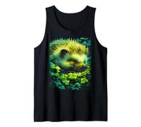 Cute Hedgehog Shamrocks Forest St Patricks Day Forestcore Tank Top