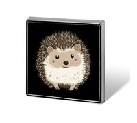 Cute Hedgehog Square Brooch Metal Pin Badges Classic Lapel Pins Jewellery Unisex