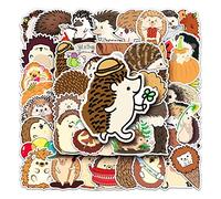 Cute Hedgehog Stickers 50pcs - Kawaii Waterproof Animal Vinyl Cartoon Stickers for Laptop, Luggage, Water Bottle, Skateboard, Guitar, Suitcase, Car, Bike, Phone, Computer - for Teens and Kids