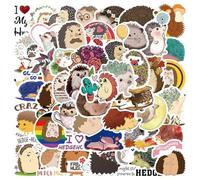 Cute Hedgehog Stickers for Laptop Water Bottle Notebook Hydro Flask Bicycle Car Bumper Hard Hat Skateboard, 50Pcs Durable Lovely Little Animal Decals for Kids Teens Boys Girls (Style-B)