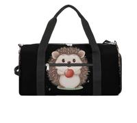 Cute Hedgehog Travel Duffle Bag with Shoes Compartment