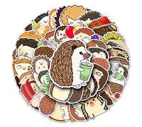 Cute Hedgehog Vinyl Stickers, 50 PCS Waterproof Animal Decals for Laptops, Scrapbooking, Notebooks, Water Bottles, Suitcases, Phones & DIY Decor