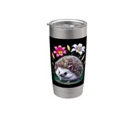 Cute Hedgehog with Lilies Stainless Steel Insulated Tumbler