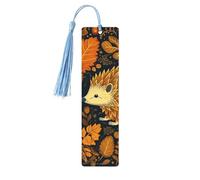 Cute Hedgehog Wood Bookmark for Book Lovers Birthday Teachers Gift, Handmade Craft Book Marks Ornaments with Tassel Exquisite Reading Page Markers for Men Women