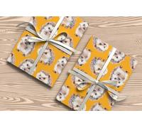 Cute Hedgehog Wrapping Paper - Adorable Woodland Animal Gift Wrap for Baby Showers, Birthdays & Nature-Themed Presents - W80 (Orange, Large Sheet - 58 x 85cm / 22.8" x 33.4" inches)