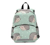 Cute Hedgehogs Mint Green Backpack for Toddler Boys Girls, Small Kids School Backpacks Preschool Backpacks 3-6 Years, Medium