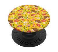 Cute Hedgehogs Mushrooms Snails Adorable Animal Yellow PopSockets PopGrip: Swappable Grip for Phones & Tablets