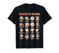Cute Hedgehogs of the World Species Educational Chart T-Shirt