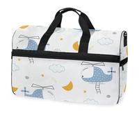 Cute Helicopter Planes Travel Duffel Bag for Men Women Boys Girls Teens,Oversized Sports Gym Bag with Shoes Compartment Overnight Weekend Yoga Workout Bag Training Handbag