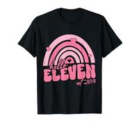 Cute Hello Eleven Est 2014 Rainbow with Hearts 11 Birthday T-Shirt