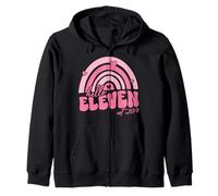 Cute Hello Eleven Est 2014 Rainbow With Hearts 11 Birthday Zip Hoodie