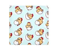 Cute Hen with Egg Camera Wrap Cloth, Squares Magic Self-Adhesive Cloth for Lens Camera Anti-Scratch Lens Protector Makeup Wrap Cloth Bag 21.7" x 21.7"